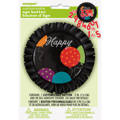 Confetti Bday Badge With Stickers Bday Cheer