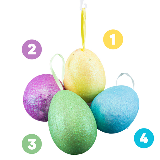 Polystyrene Egg With Glitter Hanging Deco