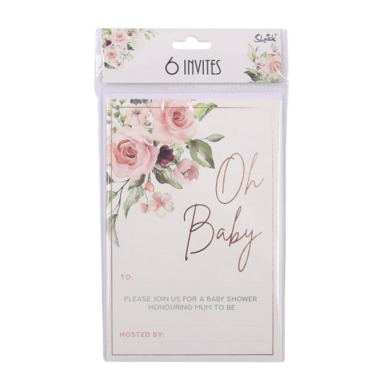 Oh Baby Invitations and Envelopes 6pk