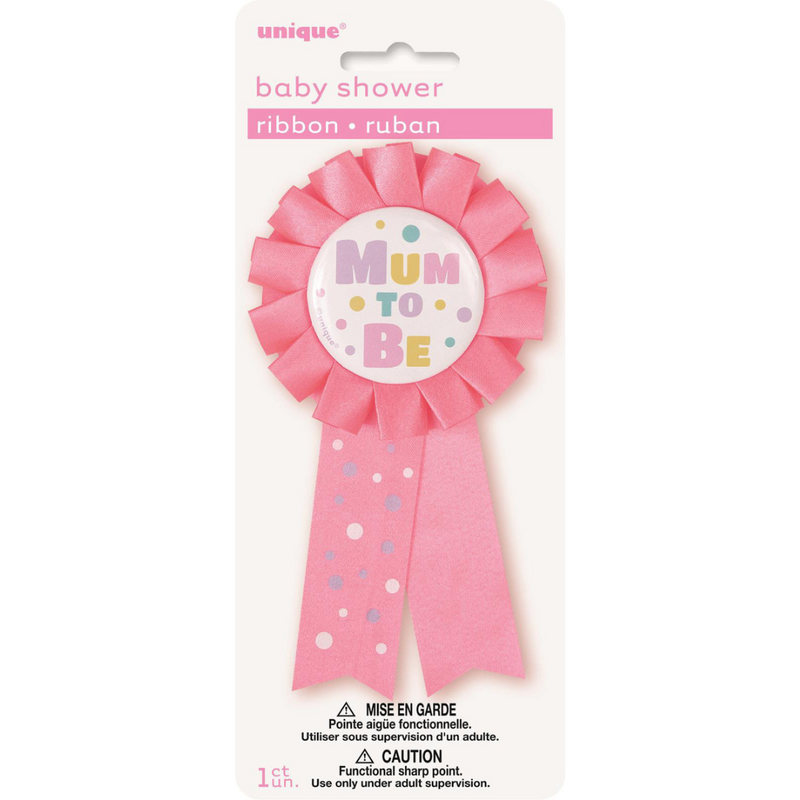Mum To Be Award Ribbon Pink