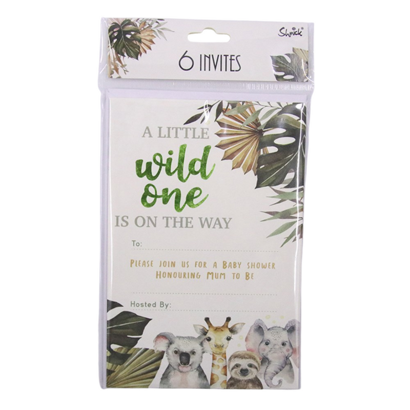 Wild One Baby Shower Invitations and Envelopes 6pk