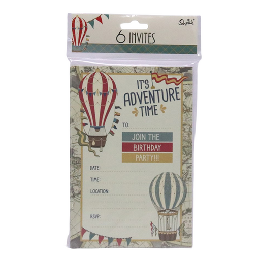 Vintage Hot Air Balloon Invites 6pk