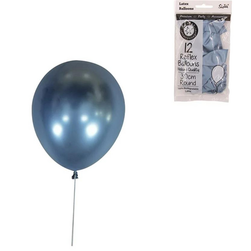 Cerulean Chrome Balloons 12pk 30cm