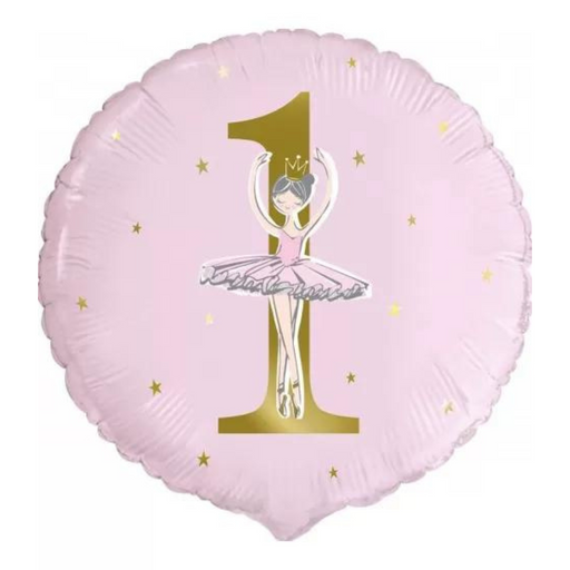 1st Birthday Ballerina Foil Balloon 45cm