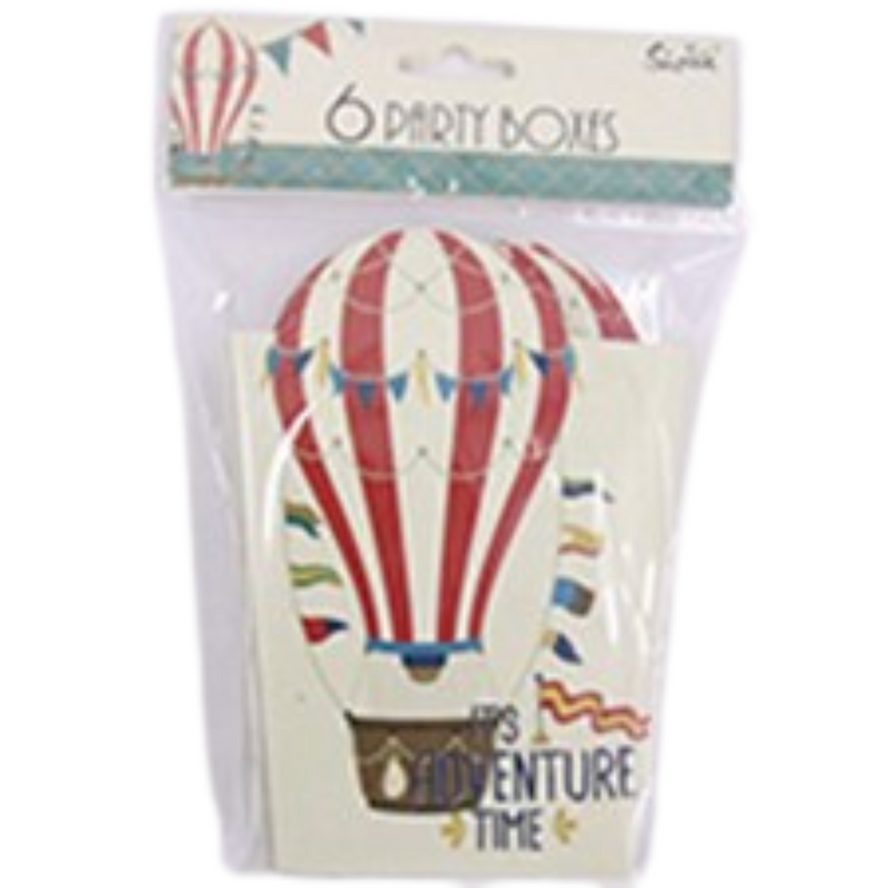 Vintage Hot Air Balloon Party Loot Box 6pk