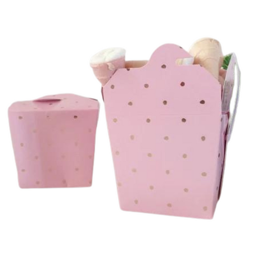 Pink Dotty Party Box With Gold Foiled 3pk