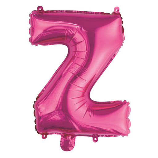 Alphabet Z Foil Balloon Hot Pink 35cm
