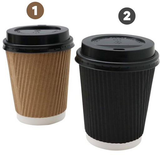 Ripple Wall Coffee Cup W/ Lid 280ml 12pk
