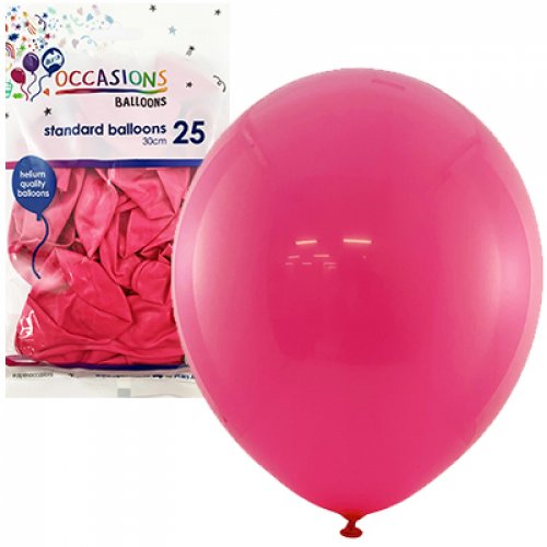 BALLOON Std 30CM 25PK - FUCHSIA