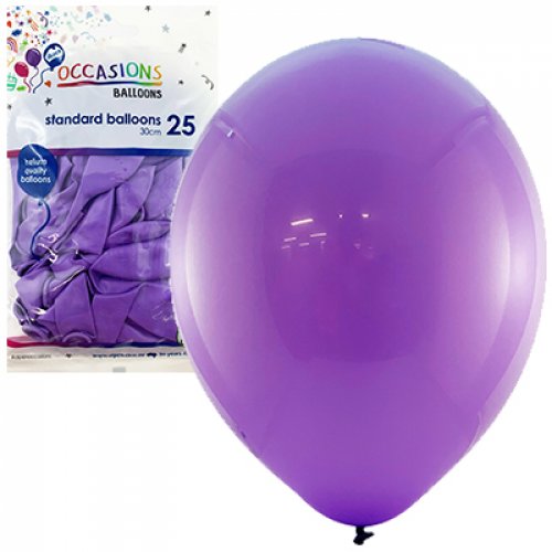 BALLOON Std 30CM 25PK - PURPLE
