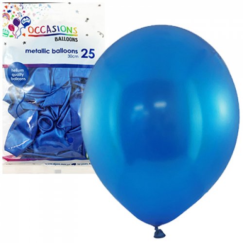 Balloon Mettalic 30Cm 25Pk - Roy.Blue