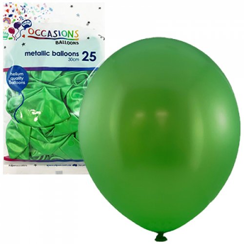 Balloon Mettalic 30Cm 25Pk - Lime