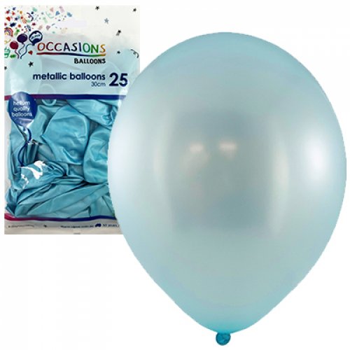 Balloon Mettalic 30Cm 25Pk - Lt Blue