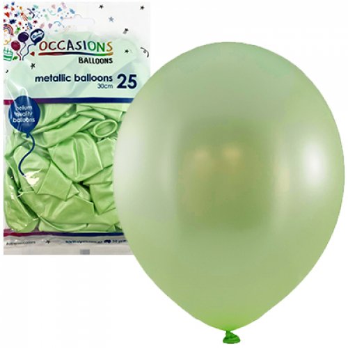 Balloon Mettalic 30Cm 25Pk - Mint