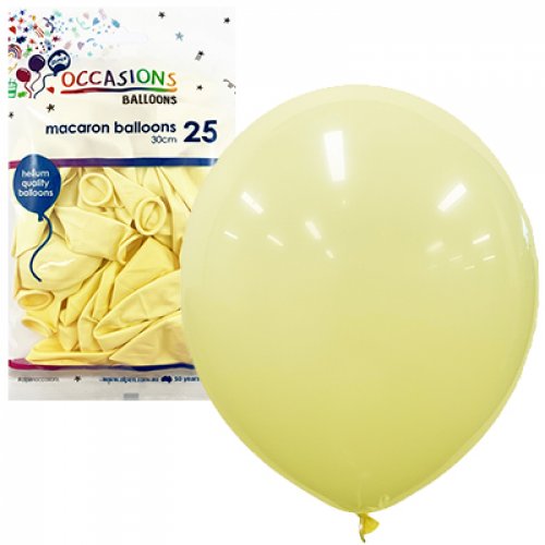Balloon Macaron 30Cm 25Pk - Lemon