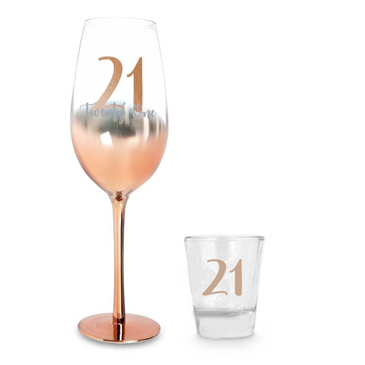 Ronis 21 Ombre Champagne and Shot Set Rose Gold 250ml 30ml