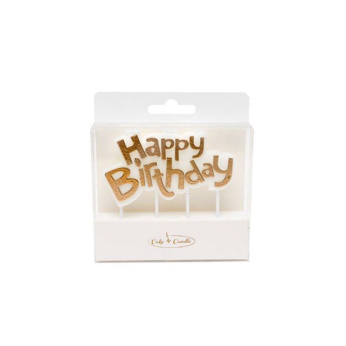 Gold Happy Birthday Candle Plaque