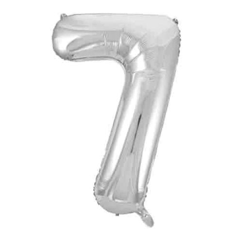 FOIL BALLOON 86cm Silver Number #7