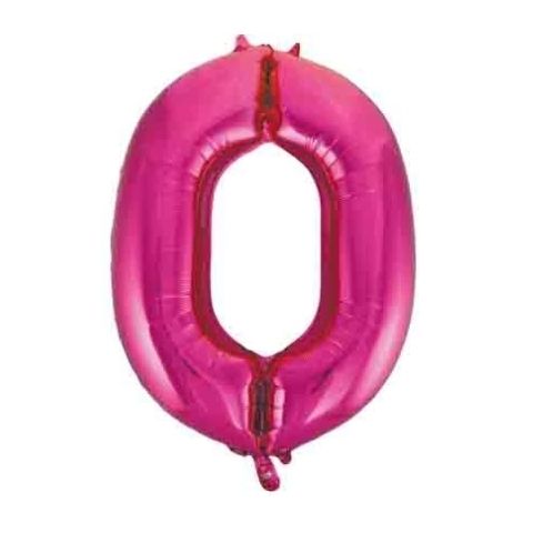 FOIL BALLOON 86cm Magenta Number #0