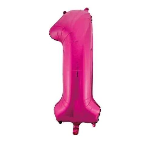 FOIL BALLOON 86cm Magenta Number #1