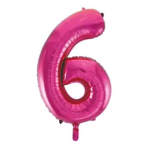 FOIL BALLOON 86cm Magenta Number #6