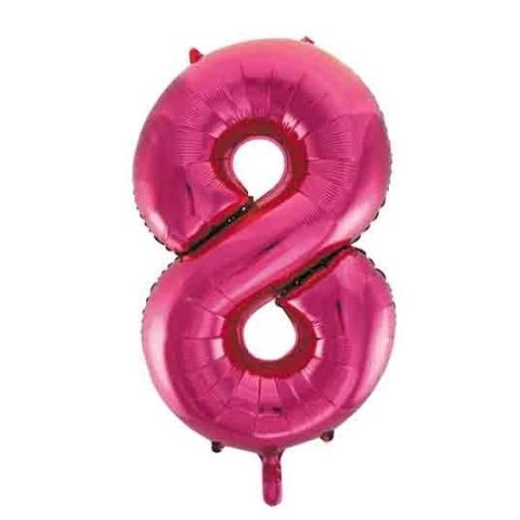 FOIL BALLOON 86cm Magenta Number #8