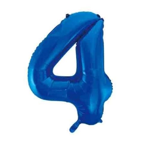 FOIL BALLOON 86cm Blue Number #4