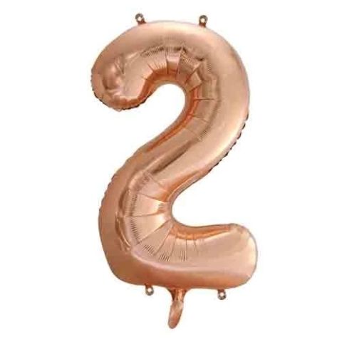 FOIL BALLOON 86cm Rose Gold Number #2