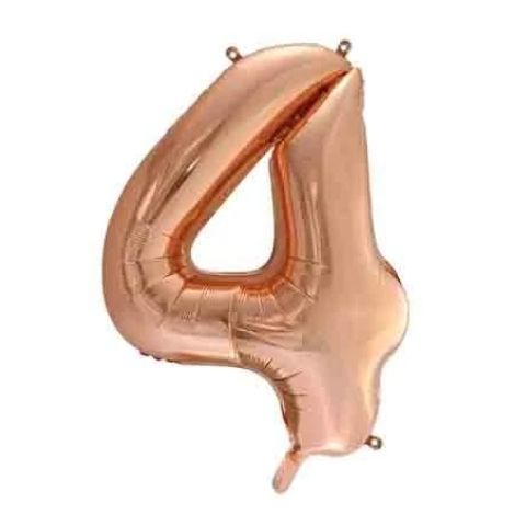 FOIL BALLOON 86cm Rose Gold Number #4