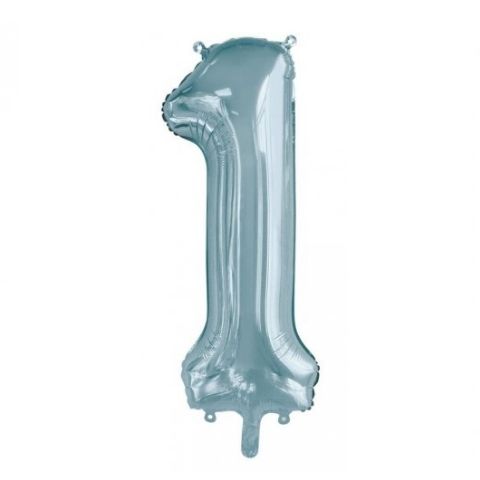 FOIL BALLOON 86cm Light Blue Number #1