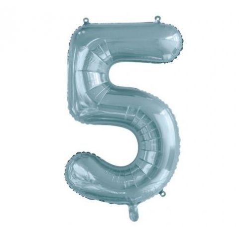 FOIL BALLOON 86cm Light Blue Number #5