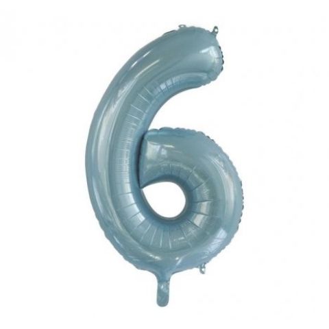 FOIL BALLOON 86cm Light Blue Number #6