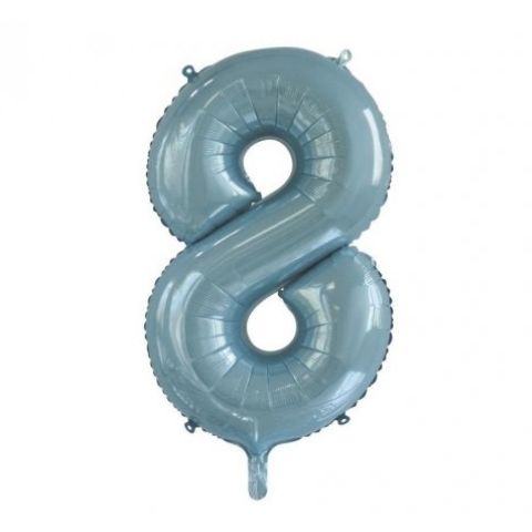 FOIL BALLOON 86cm Light Blue Number #8