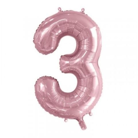 FOIL BALLOON 86cm Light Pink Number #3
