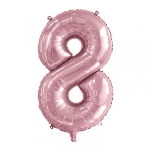 FOIL BALLOON 86cm Light Pink Number #8