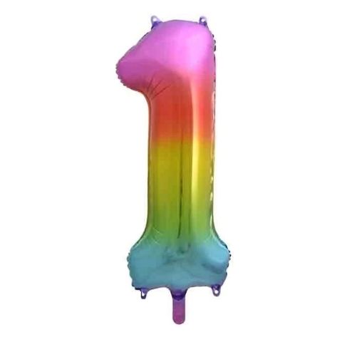 FOIL BALLOON 86cm Rainbow Number (1)