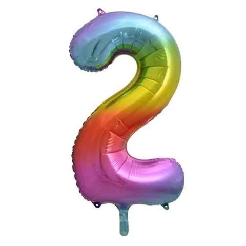 FOIL BALLOON 86cm Rainbow Number #2
