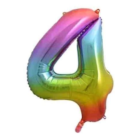 FOIL BALLOON 86cm Rainbow Number #4