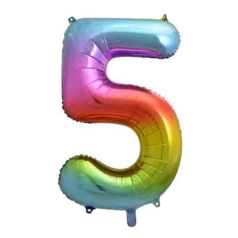 FOIL BALLOON 86cm Rainbow Number #5