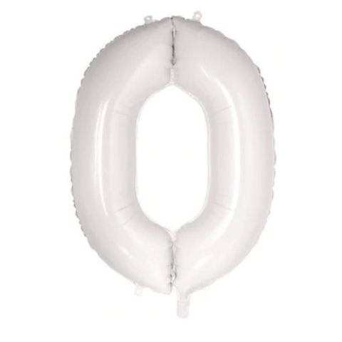 FOIL BALLOON 86cm White Number #0