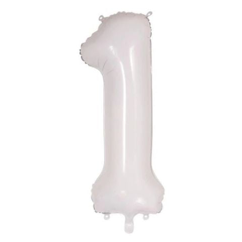 FOIL BALLOON 86cm White Number #1