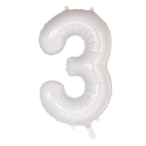 FOIL BALLOON 86cm White Number #3