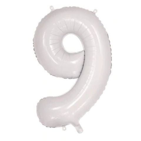 FOIL BALLOON 86cm White Number #9