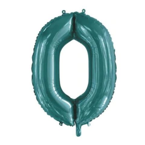 FOIL BALLOON 86cm Teal Number #0