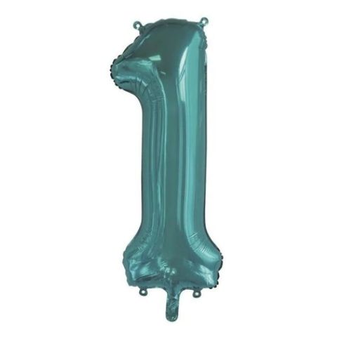 FOIL BALLOON 86cm Teal Number #1