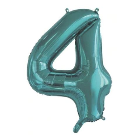 FOIL BALLOON 86cm Teal Number #4