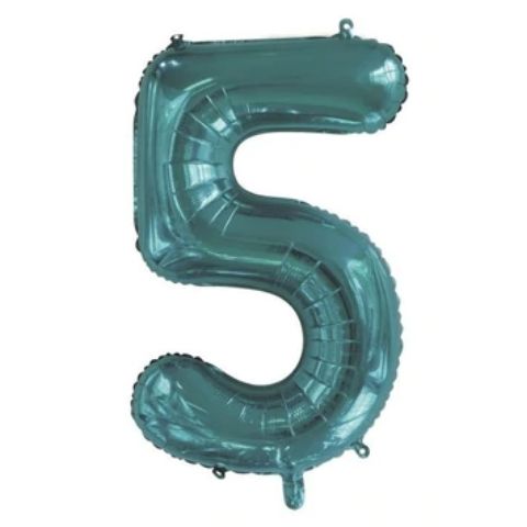 FOIL BALLOON 86cm Teal Number #5