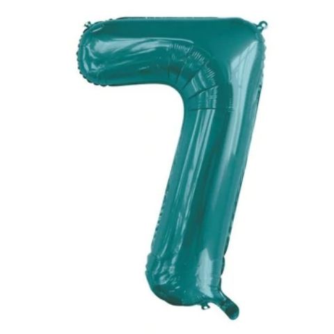 FOIL BALLOON 86cm Teal Number #7