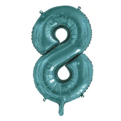 FOIL BALLOON 86cm Teal Number #8