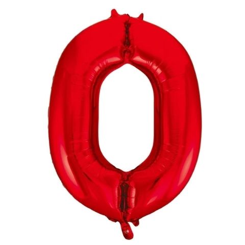 FOIL BALLOON 86cm Red Number #0